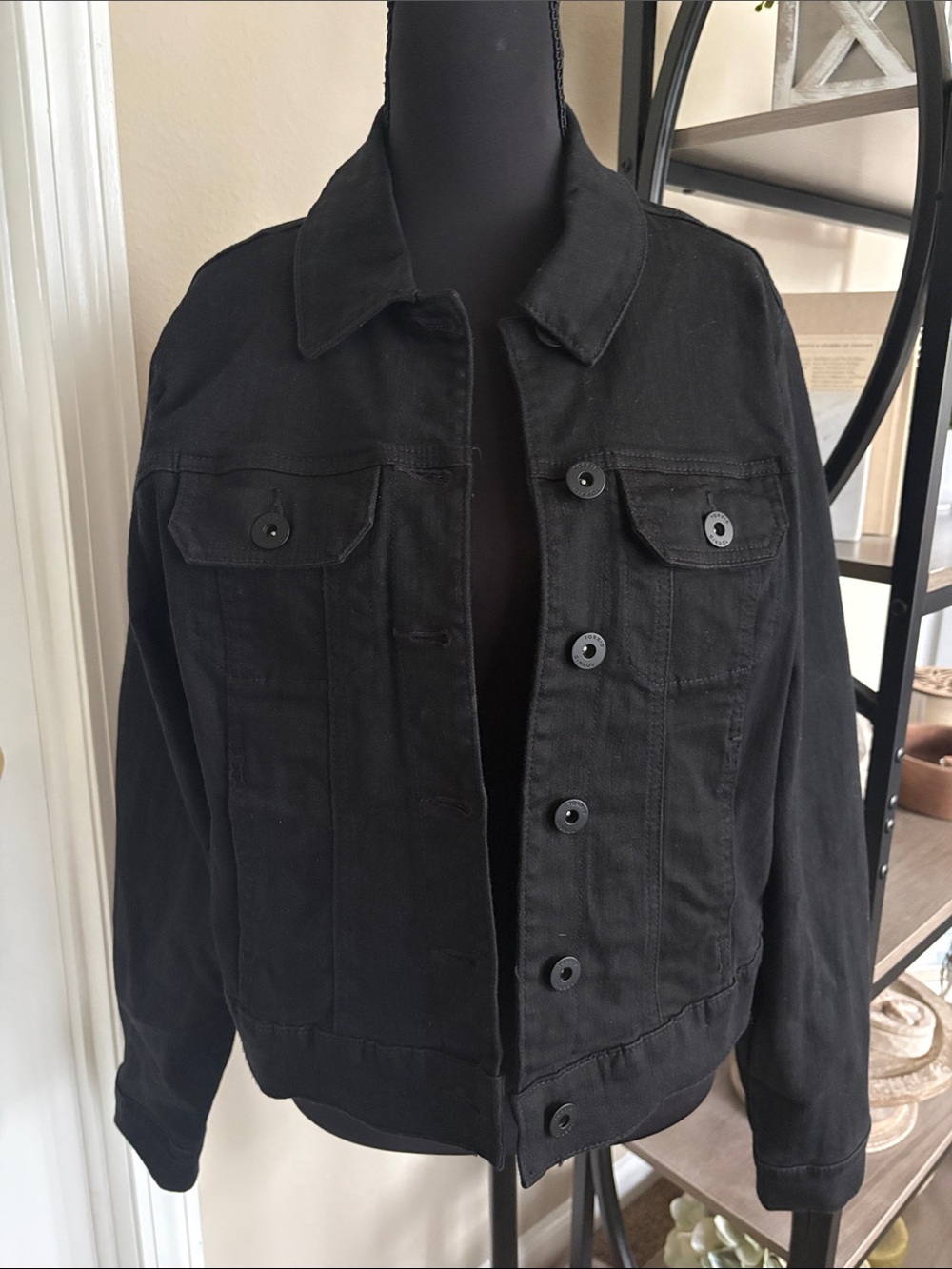 Black Button-Front Denim Jacket by Torrid